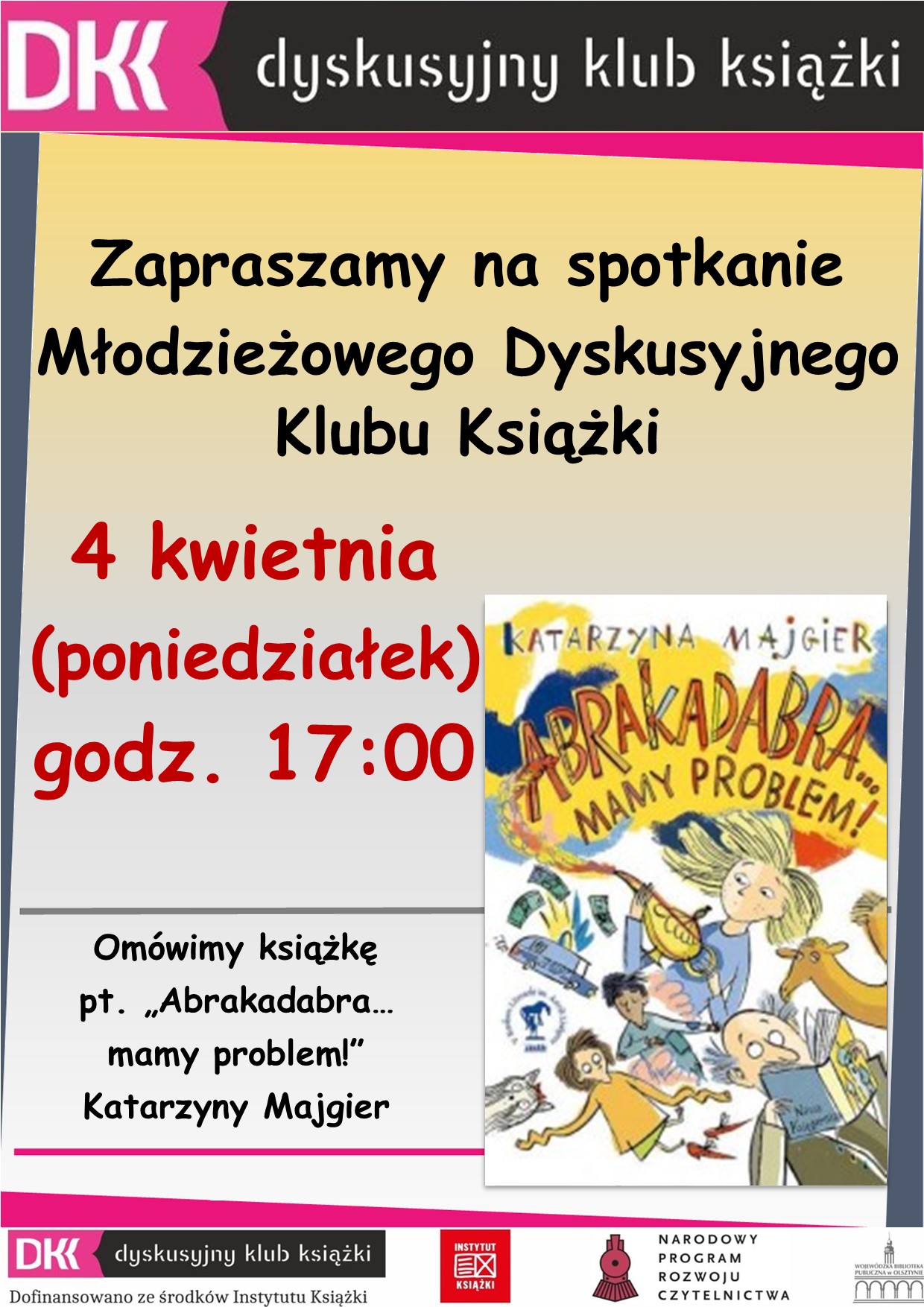 plakat informujący o spotkaniu DKK dla młodzieży